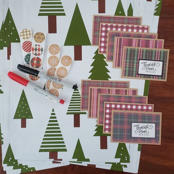 40 PIECE CUSTOM SHIPPING BUNDLE THANK YOU CARDS STICKERS POLYMAILERS - Picture 4 of 15